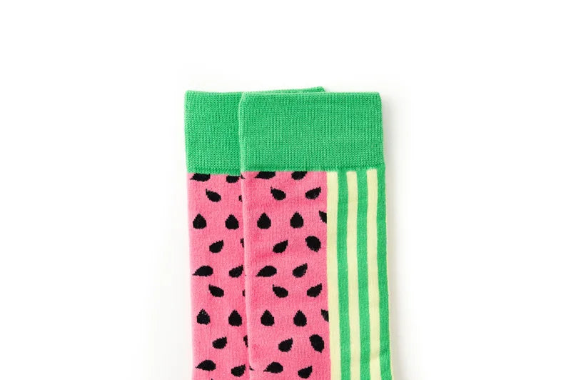 Novelty Happy Funny Men Graphic Socks Combed Cotton Omelette Frog Crazy Burger Salmon Corn Avocado Bird Fish Sock Christmas Gift