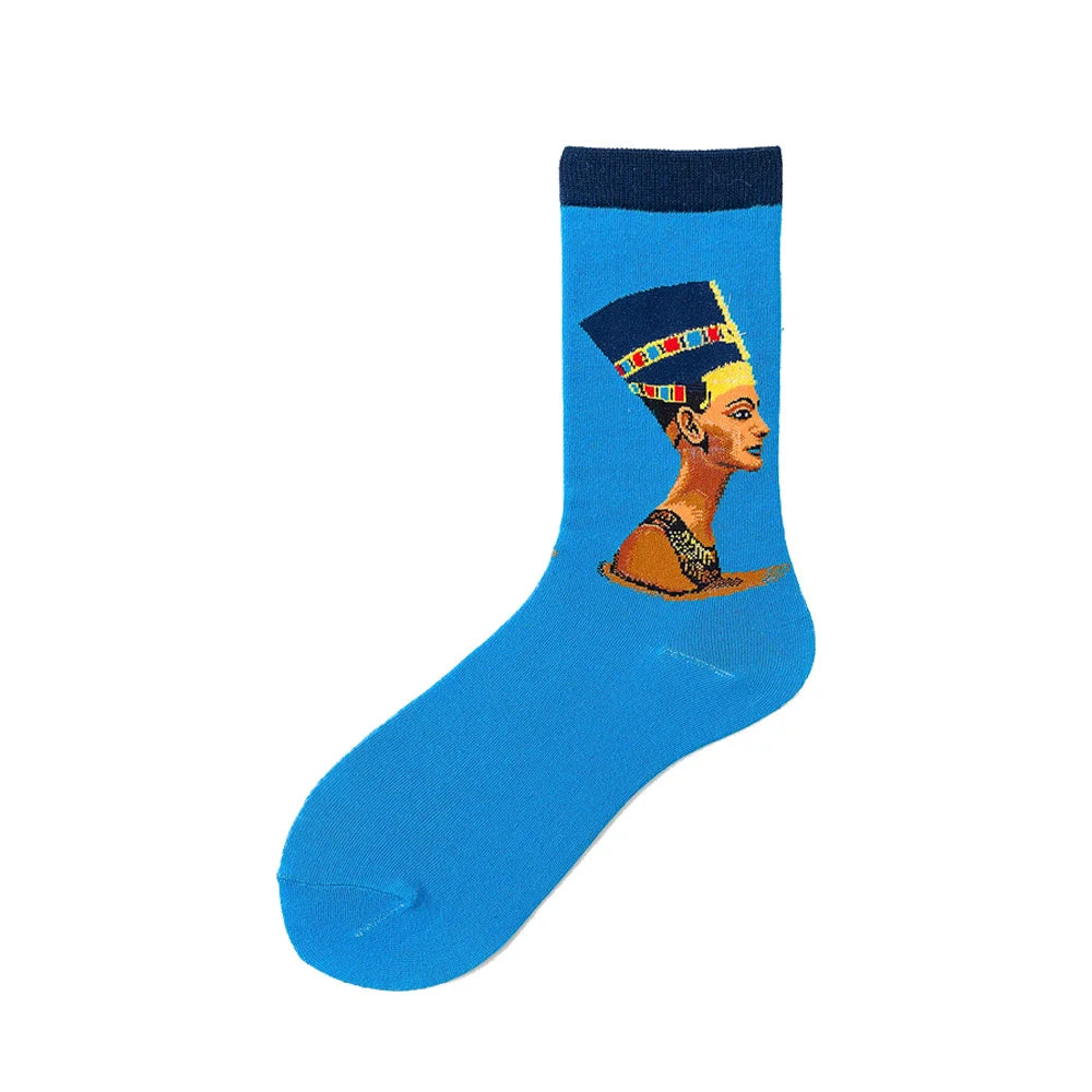 Novelty Happy Funny Men Graphic Socks Wholesale Combed Cotton Omelette Frog Crazy Burger Salmon Corn Avocado Bird Christmas Gift
