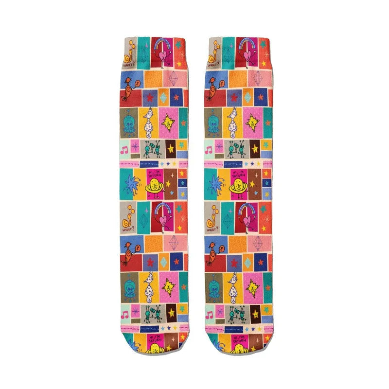Cute Anime Cartoon Adventure Socks Yellow Street Role Playing Comics Female Men Socks Party Novelty Interesting Socks