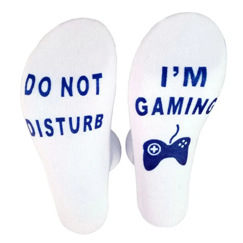 Do Not Disturb Gaming Socks Funny Cotton Warm Novelty Gamer Socks for Kid Teen Boys Mens Womens Game Lovers Sports Socks