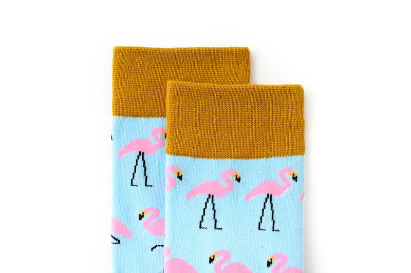 Novelty Happy Funny Men Graphic Socks Combed Cotton Omelette Frog Crazy Burger Salmon Corn Avocado Bird Fish Sock Christmas Gift