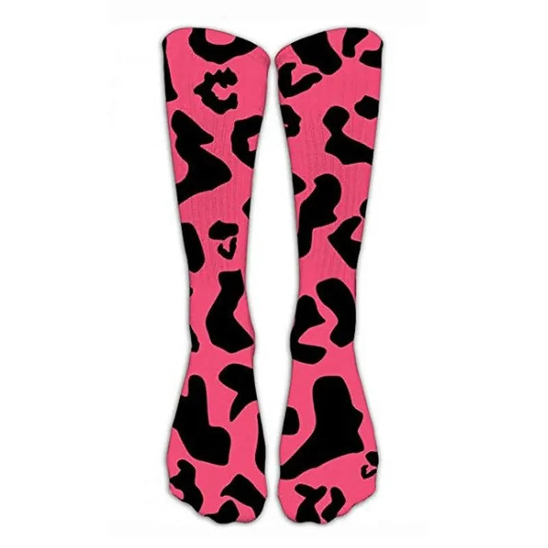 Leopard Snake Sexy Novelty Socks Women Funny Casual Cotton High Knee Socks Female Harajuku Happy Cartoon 3D Printed Men's Socks