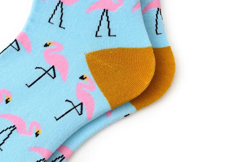 Novelty Happy Funny Men Graphic Socks Combed Cotton Omelette Frog Crazy Burger Salmon Corn Avocado Bird Fish Sock Christmas Gift