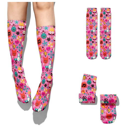 Cute Anime Cartoon Adventure Socks Yellow Street Role Playing Comics Female Men Socks Party Novelty Interesting Socks