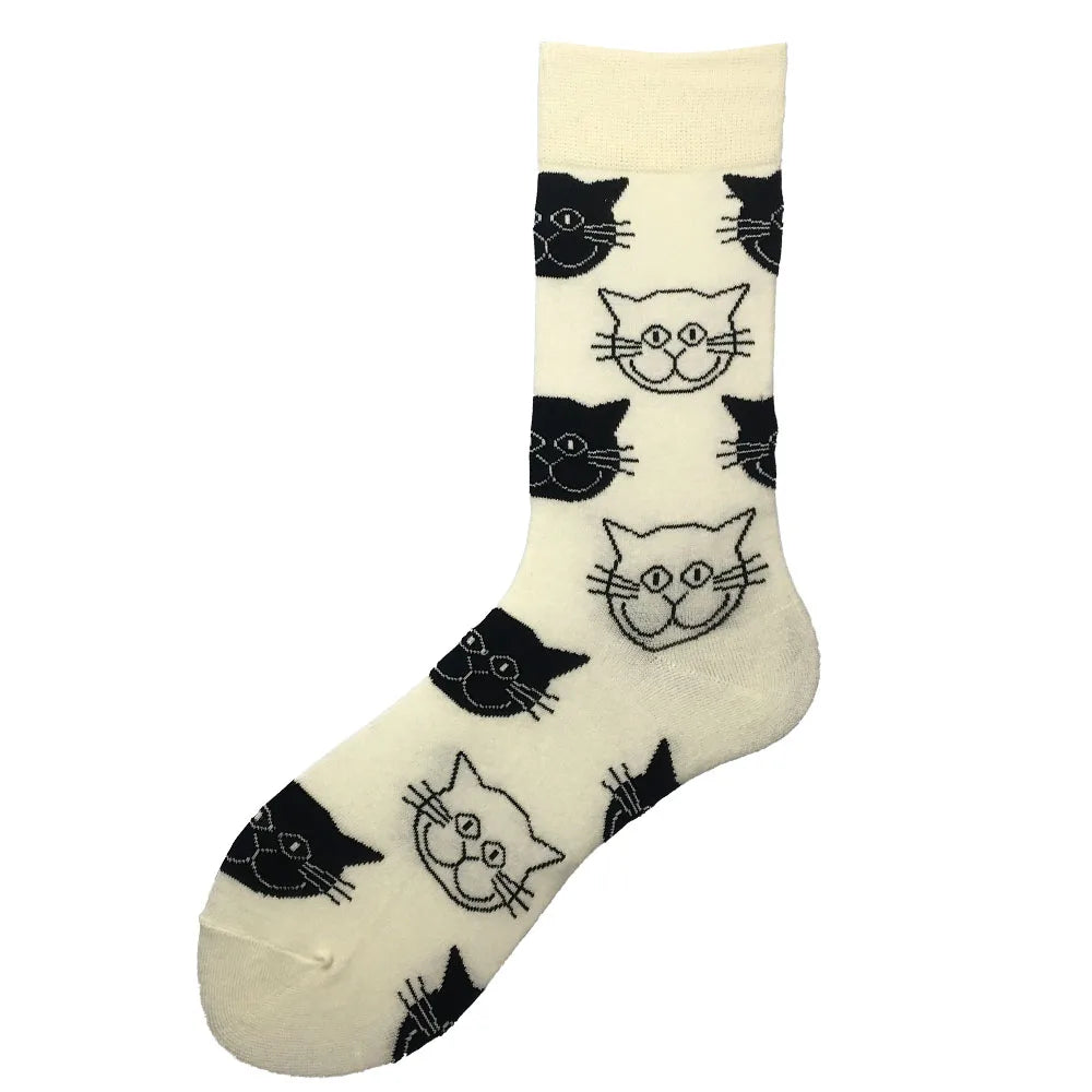 Novelty Happy Funny Men Graphic Socks Wholesale Combed Cotton Omelette Frog Crazy Burger Salmon Corn Avocado Bird Christmas Gift