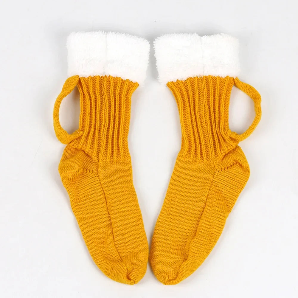 Novelty Animal Pattern Socks Beer Mug Knit Socks Funny Knit Socks Funny Otoberfest Christmas Gifts Winter Warm Floor Sock