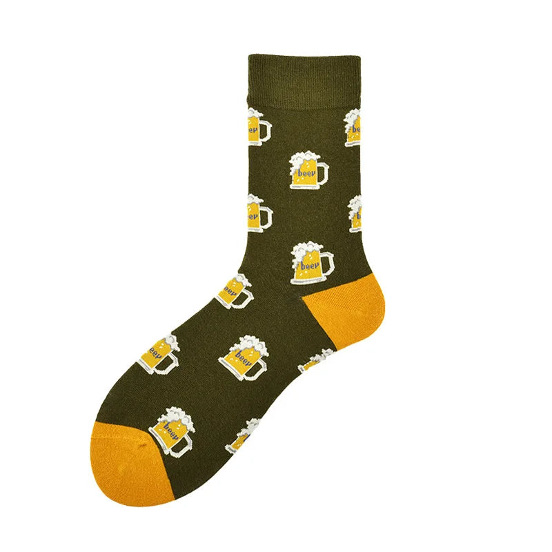 Novelty Skateboard Avocado Flamingo Cartoon Streetwear Kawaii Short Cotton Socks Happy Women Men Animal Warm Funny Cute Socks