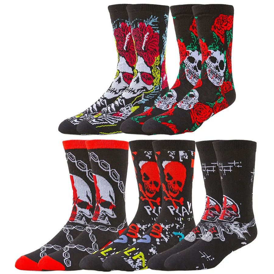5Pairs Novelty Designer Socks for Men and Women in Street Style for Hip Hop Sport Lovers