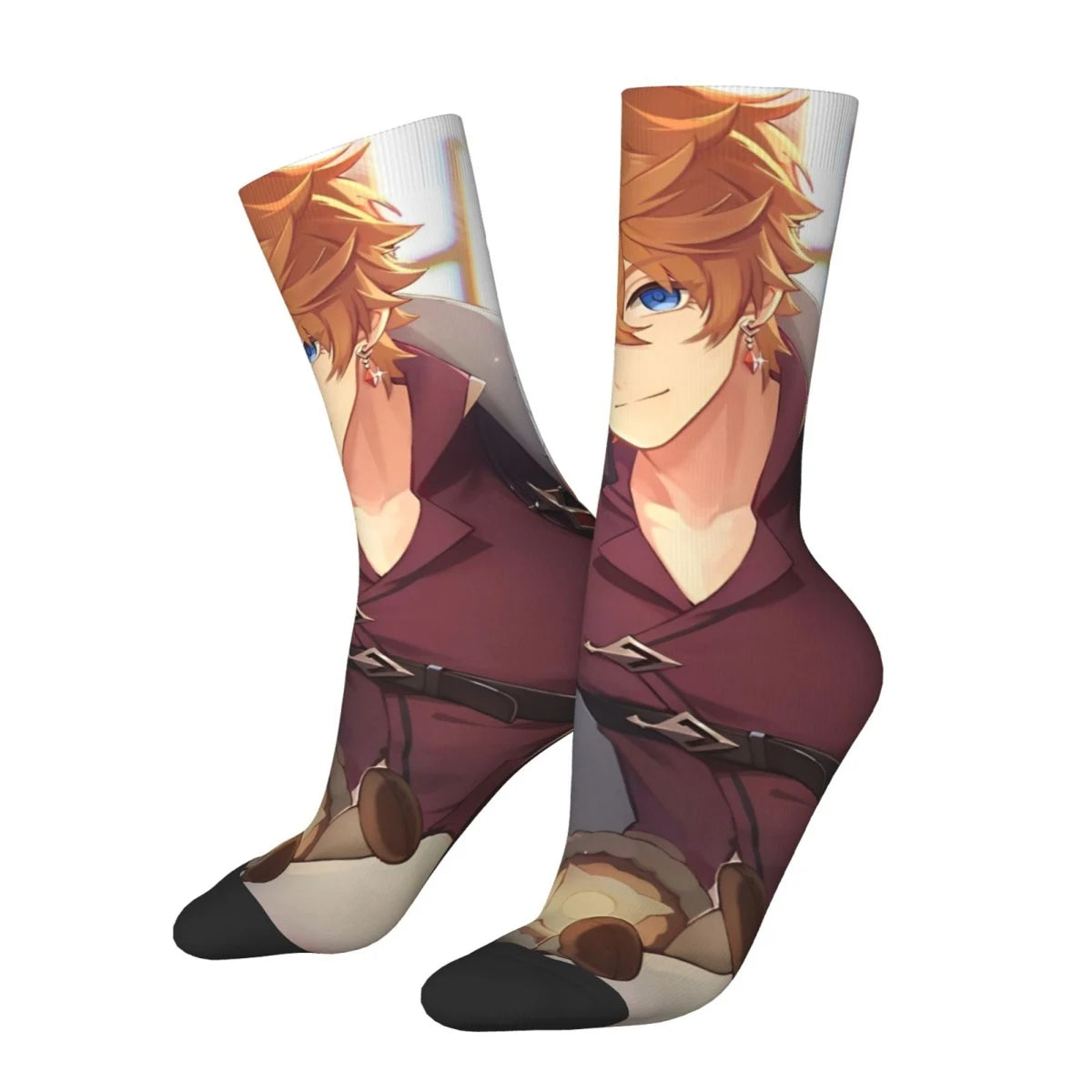Fashion Men's Socks Novelty Childe Tartaglia Face Meme Sock Genshin Impact High Quality Women Socks Spring Summer Autumn Winter