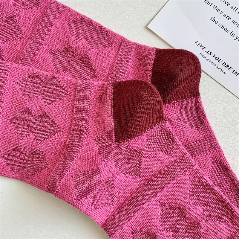 Socks For Women New Novelty Fashion Casual Girls Absorb Sweat Cotton Crew Socks Autumn Breathable Creative Color Korean Socks