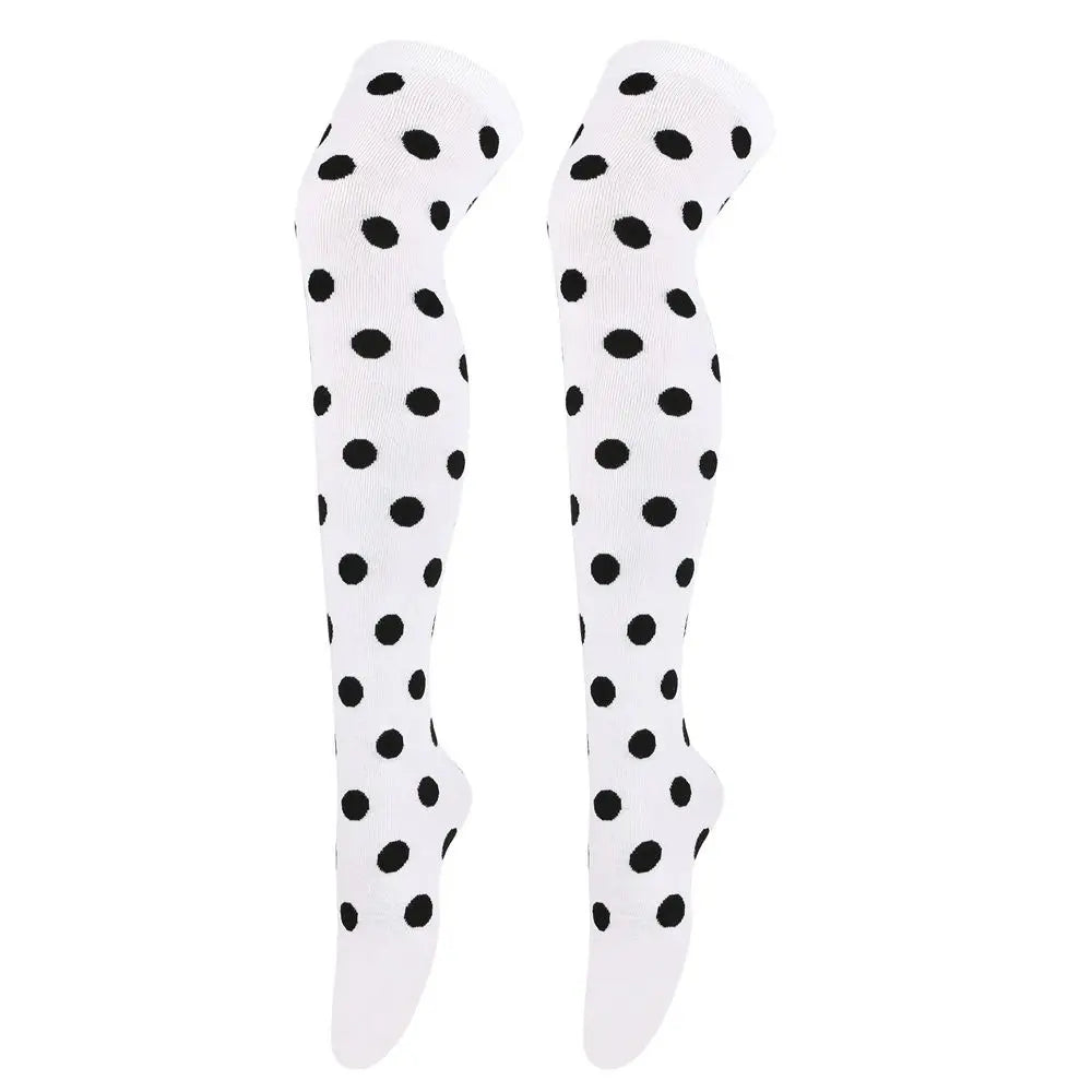 Novelty Polka Dot Thigh High Stockings Ladybug 80s 90s Red Black Dot Socks Knee High Socks for Women