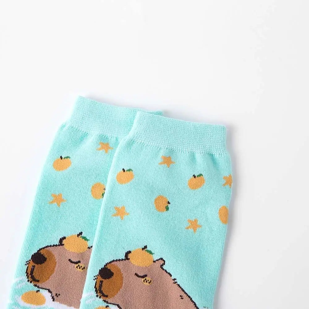 Novelty Anime Capybara Socks Letter Cotton Short Ankle Socks Kawaii Summer Hosiery Socks for Women Outdoor