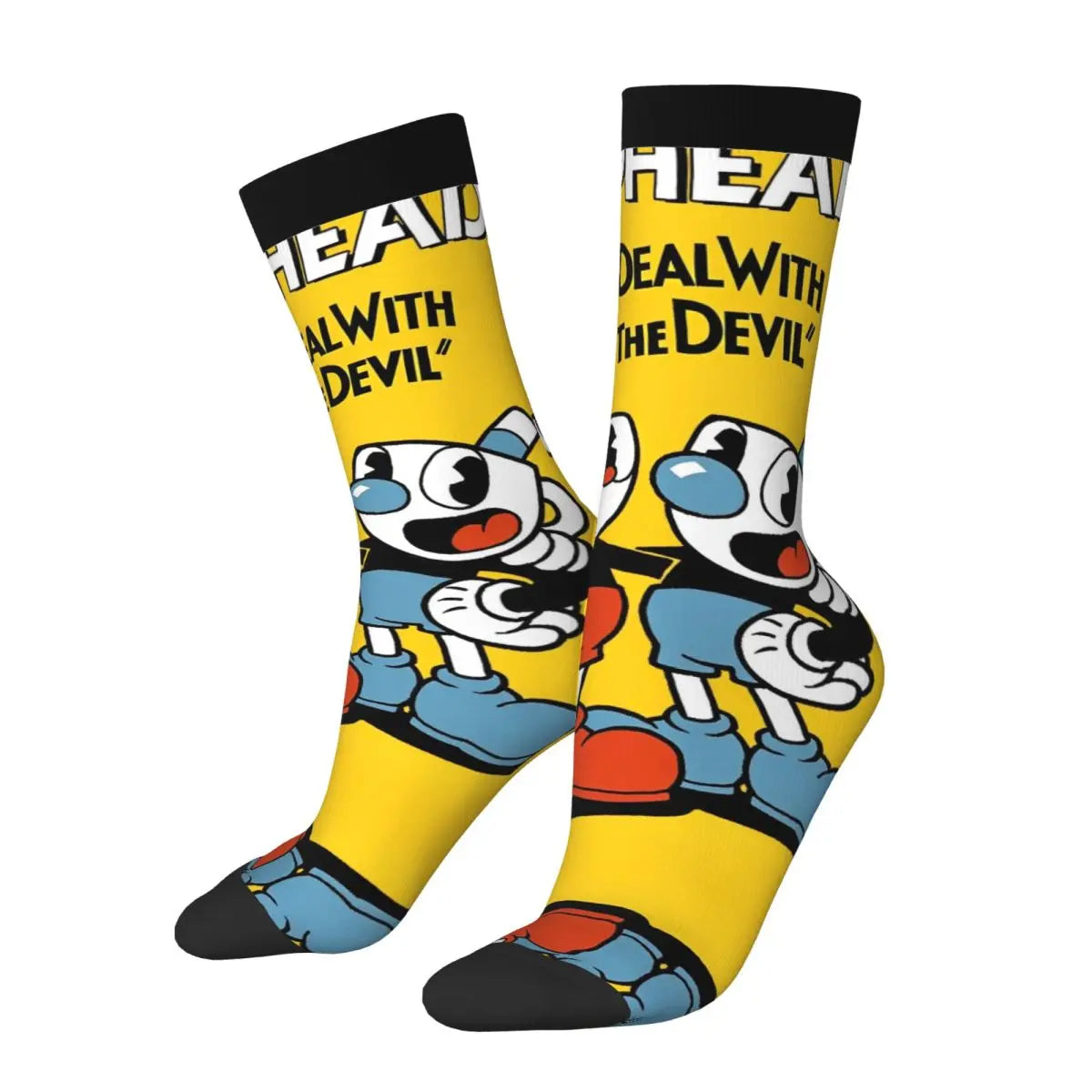 New Men's Socks Novelty Cuphead Sock Polyester Great Retro Game Graphic Women Socks Spring Summer Autumn Winter