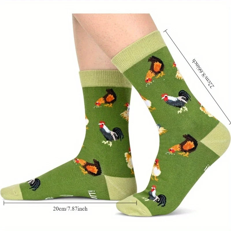 1 pair Funny Animal Socks for Men - Novelty Socks Crazy Socks Chicken Socks Gifts