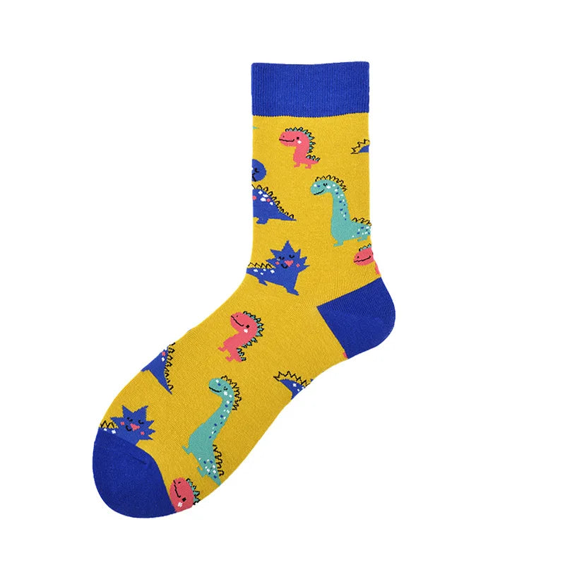 Novelty Skateboard Avocado Flamingo Cartoon Streetwear Kawaii Short Cotton Socks Happy Women Men Animal Warm Funny Cute Socks