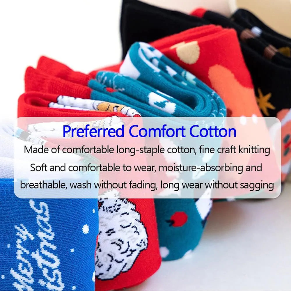 6 Pairs Unisex New Fashion Colorful Happy Casual Socks Dress Harajuku Cute Spaceman Grid Women Funny Socks