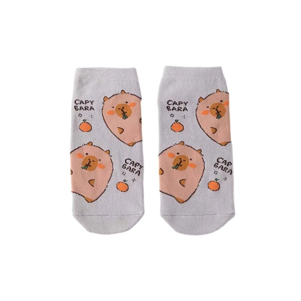 Novelty Anime Capybara Socks Letter Cotton Short Ankle Socks Kawaii Summer Hosiery Socks for Women Outdoor