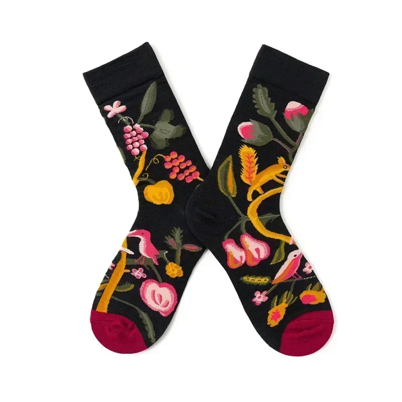 Novelty Happy Funny Men Graphic Socks Combed Cotton Omelette Frog Crazy Burger Salmon Corn Avocado Bird Fish Sock Christmas Gift
