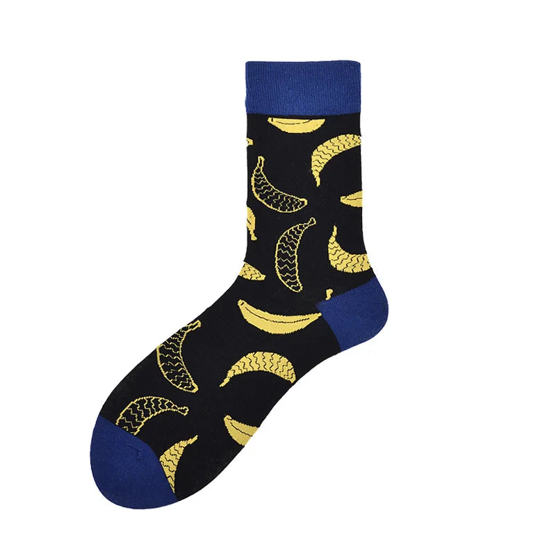 Novelty Skateboard Avocado Flamingo Cartoon Streetwear Kawaii Short Cotton Socks Happy Women Men Animal Warm Funny Cute Socks
