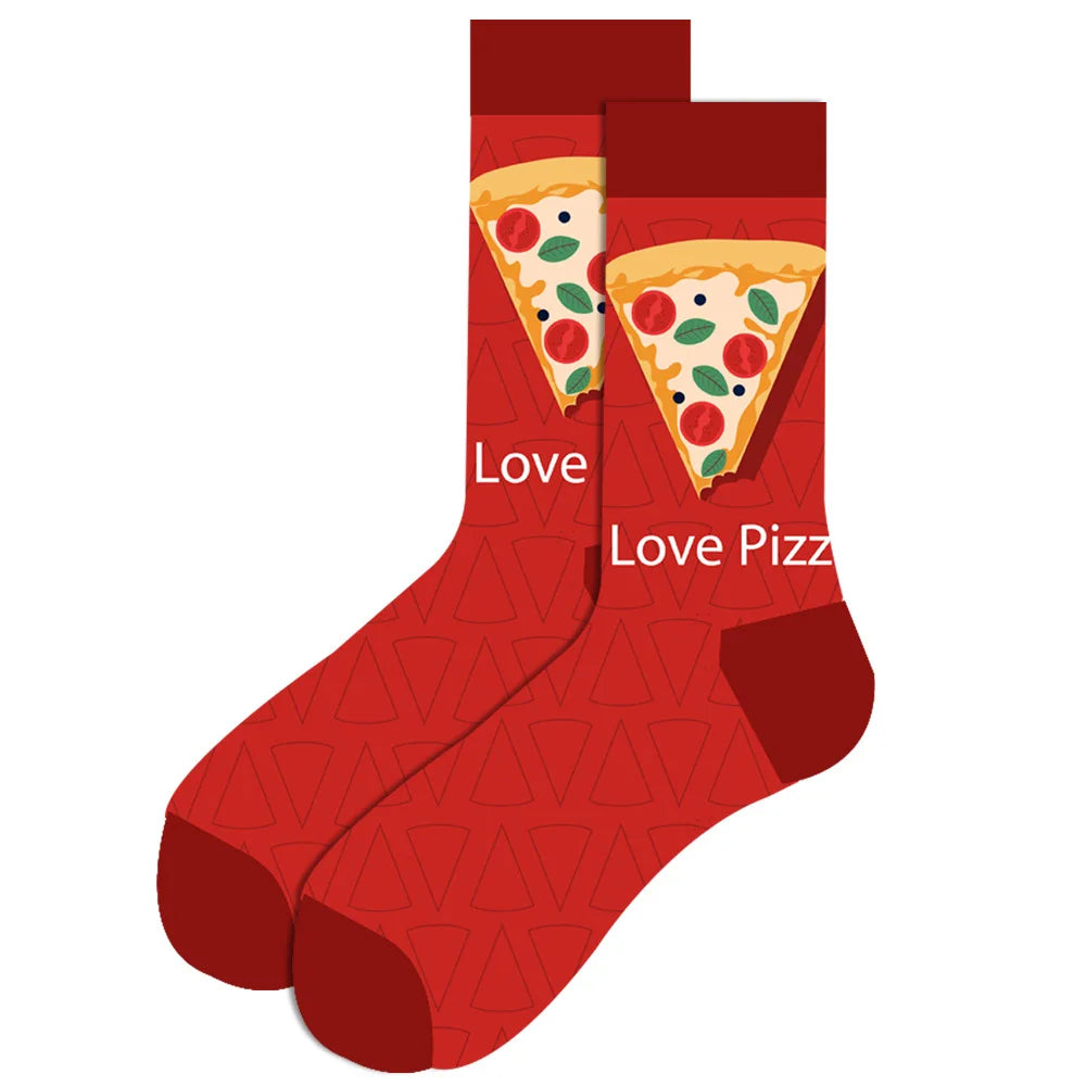 1 pair New Happy Mens Socks Women Novelty Cartoon Sock Combed Cotton Funny Men's Big Size Crew Hip Hop Thick Long Socks