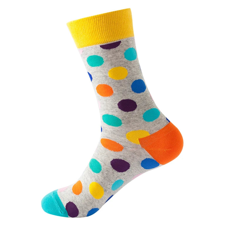 Novelty Hot Sales Happy Men Business Socks Casual Funny Socks Personality Colorful Dot Hip Hop Women Breathable Short Crew Socks