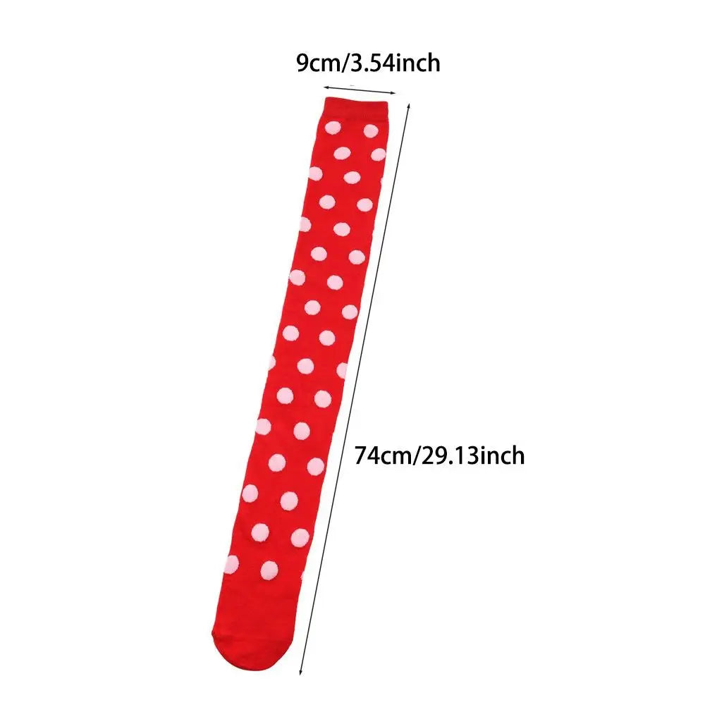 Novelty Polka Dot Thigh High Stockings Ladybug 80s 90s Red Black Dot Socks Knee High Socks for Women