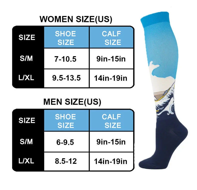 Novelty Funny Compression Socks Men Women Happy Oil Painting Shouting Mona Lisa Smile Hip Hop Nursing Compression Sock Popsocket