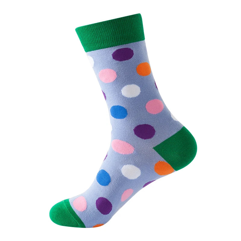 Novelty Hot Sales Happy Men Business Socks Casual Funny Socks Personality Colorful Dot Hip Hop Women Breathable Short Crew Socks