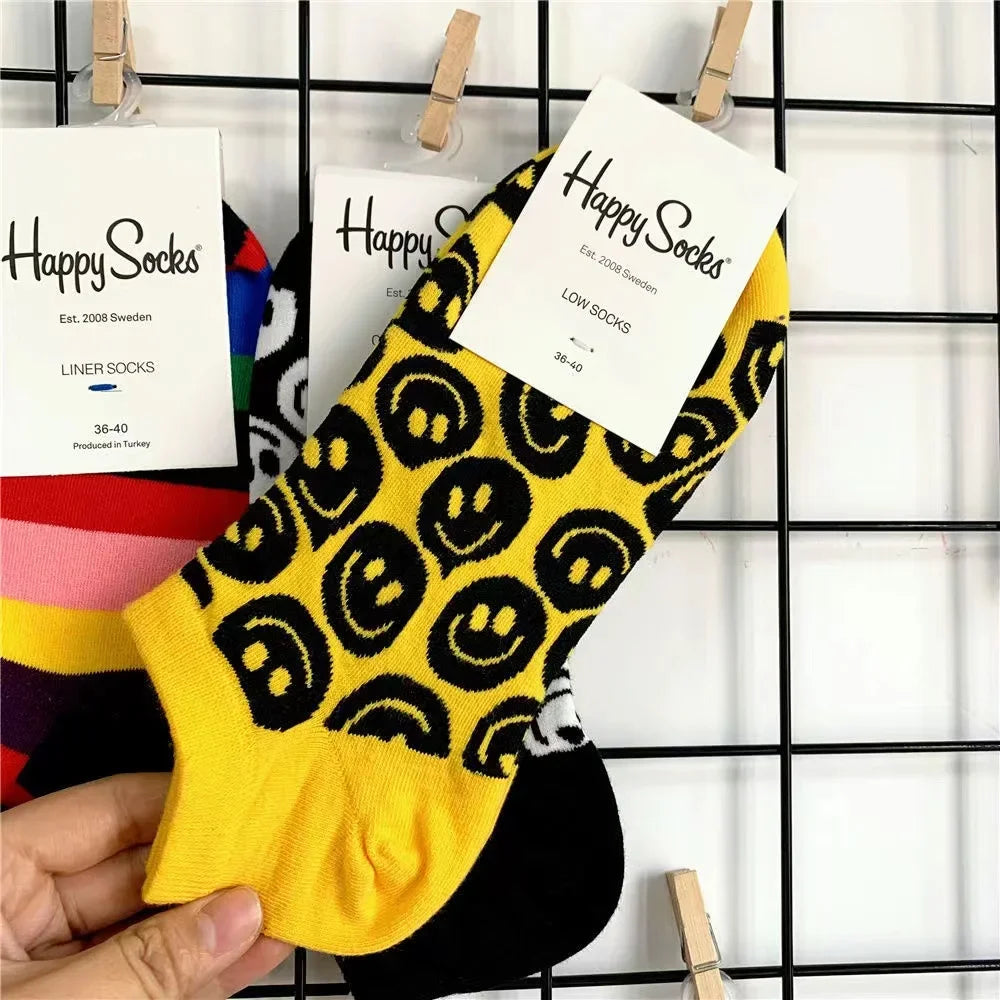 Novelty Happy Funny Mens Graphic Socks Summer Fruit Painting Dress Socks Low Cut SIZE 36-40
