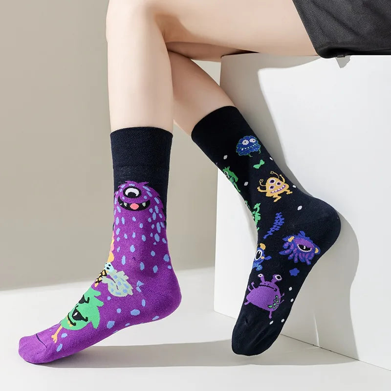 Men's Novelty Socks Men's Fun Dress Socks AB Styles Fashion Personality Cartoon Colorful Funky Fancy Crazy Funny Casual Socks