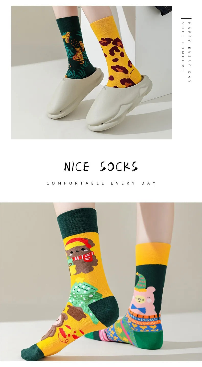 Men's Novelty Socks Men's Fun Dress Socks AB Styles Fashion Personality Cartoon Colorful Funky Fancy Crazy Funny Casual Socks