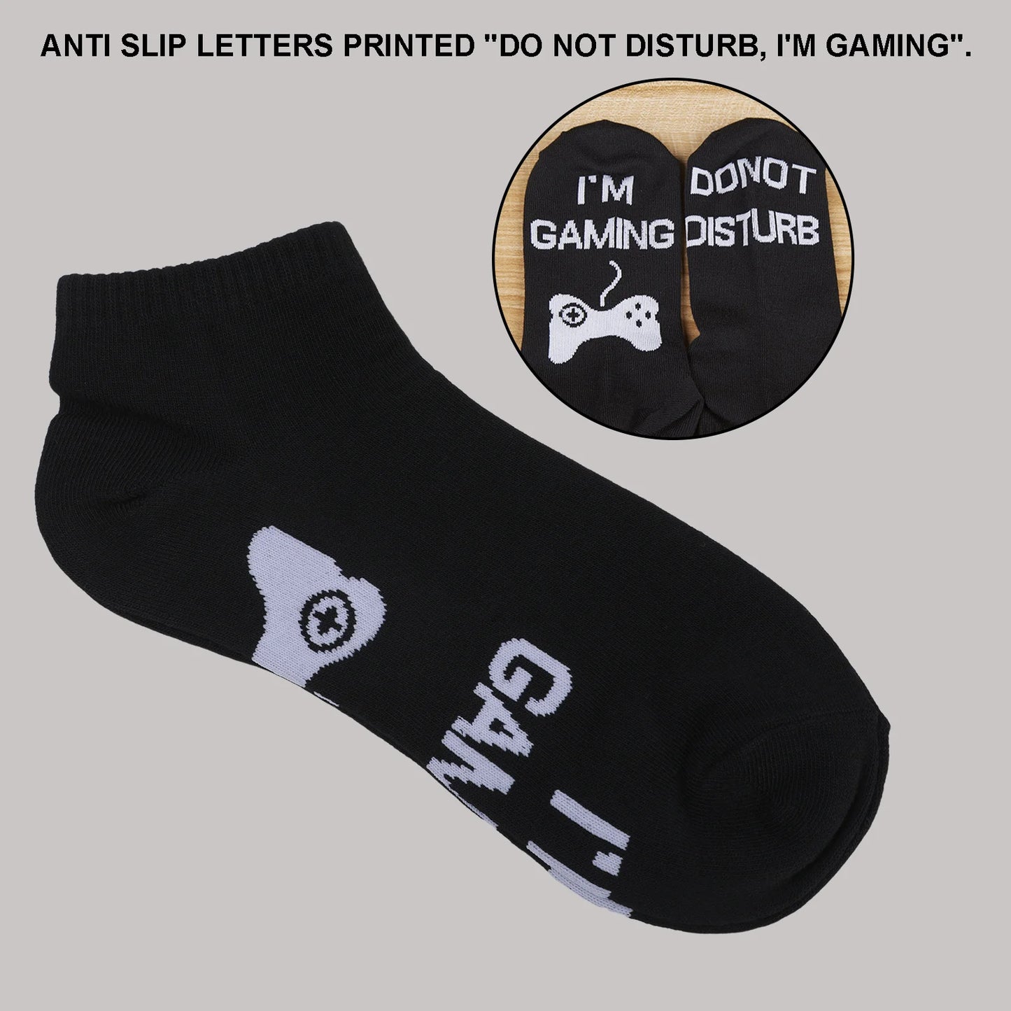 Unisex Novelty Socks Do Not Disturb I Am Gaming Funny Letter Printed Socks New
