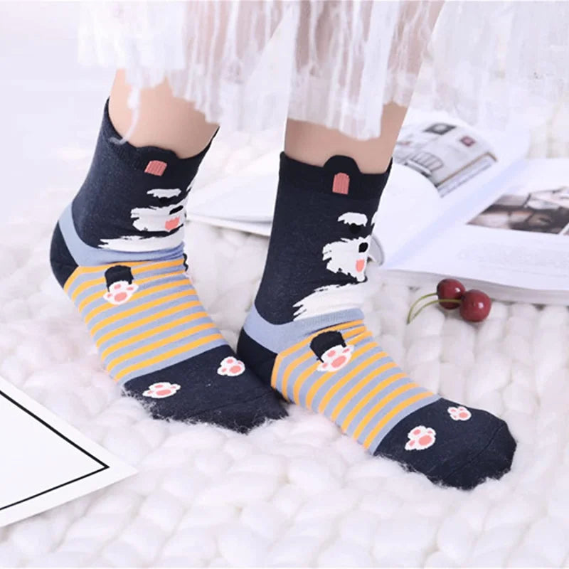 Cute Socks Womens Novelty Animal Socks for Girl Cartoon Cotton Casual Crew Funny Style Socks 1Pairs 5 Pairs