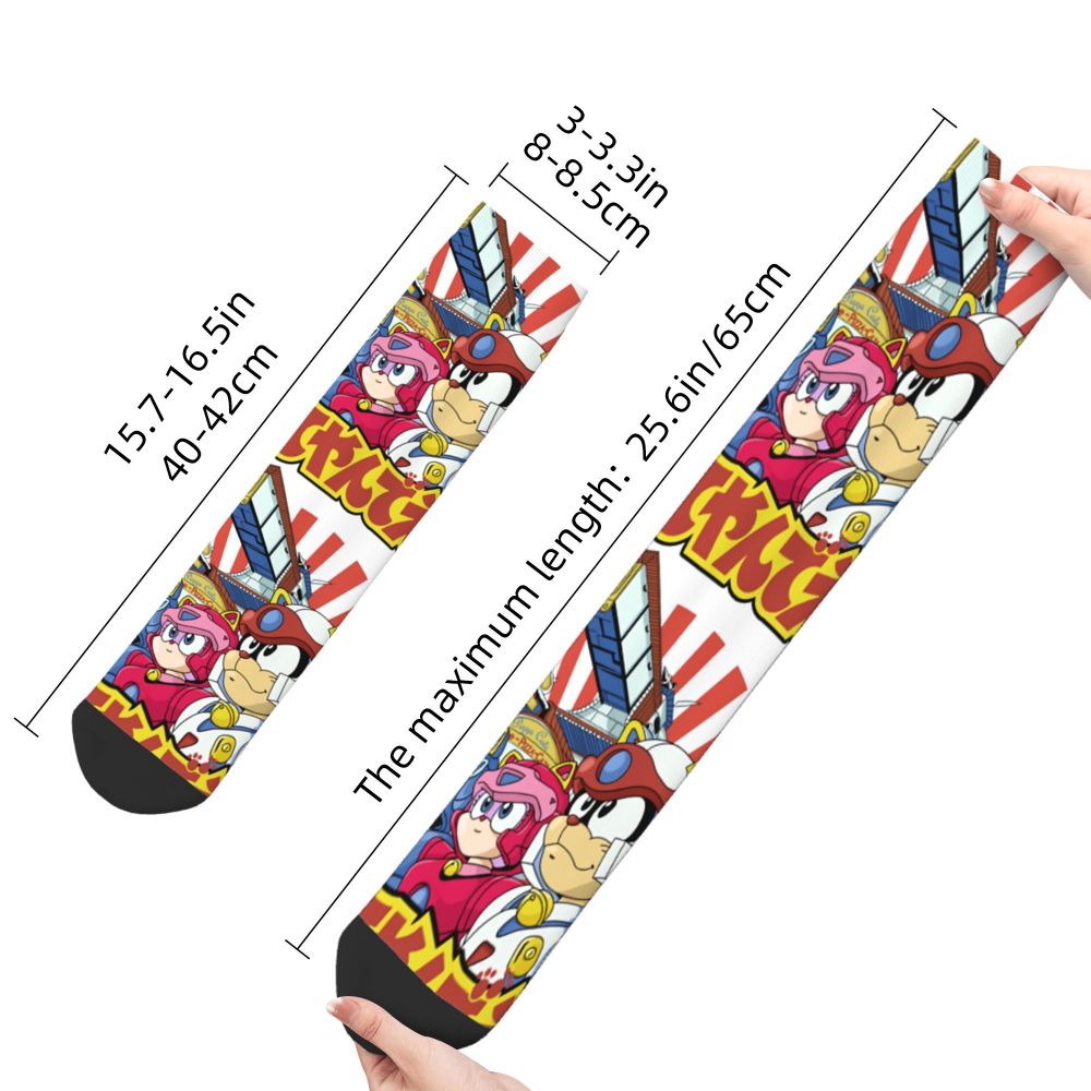 Funny Happy Men's Socks Classic Vintage Harajuku Samurai Pizza Cats TV Street Style Novelty Pattern Crew Crazy Sock Gift Printed
