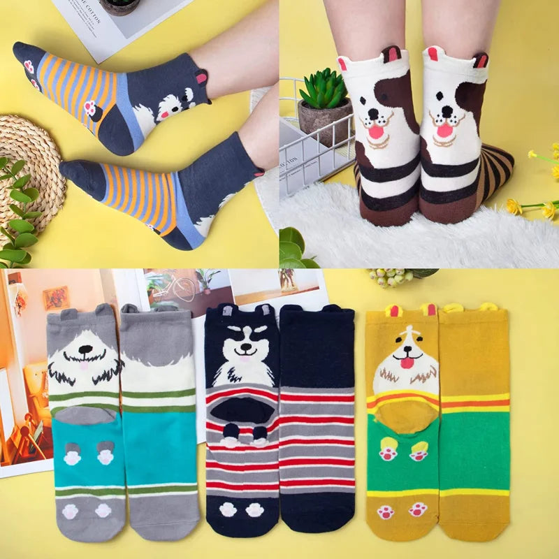 Cute Socks Womens Novelty Animal Socks for Girl Cartoon Cotton Casual Crew Funny Style Socks 1Pairs 5 Pairs