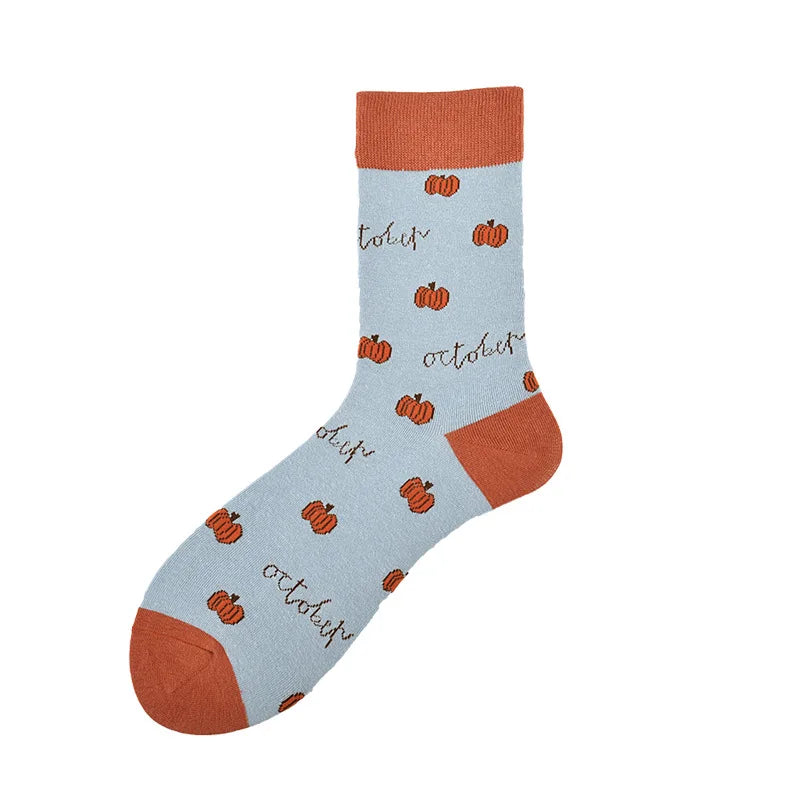 Novelty Skateboard Avocado Flamingo Cartoon Streetwear Kawaii Short Cotton Socks Happy Women Men Animal Warm Funny Cute Socks