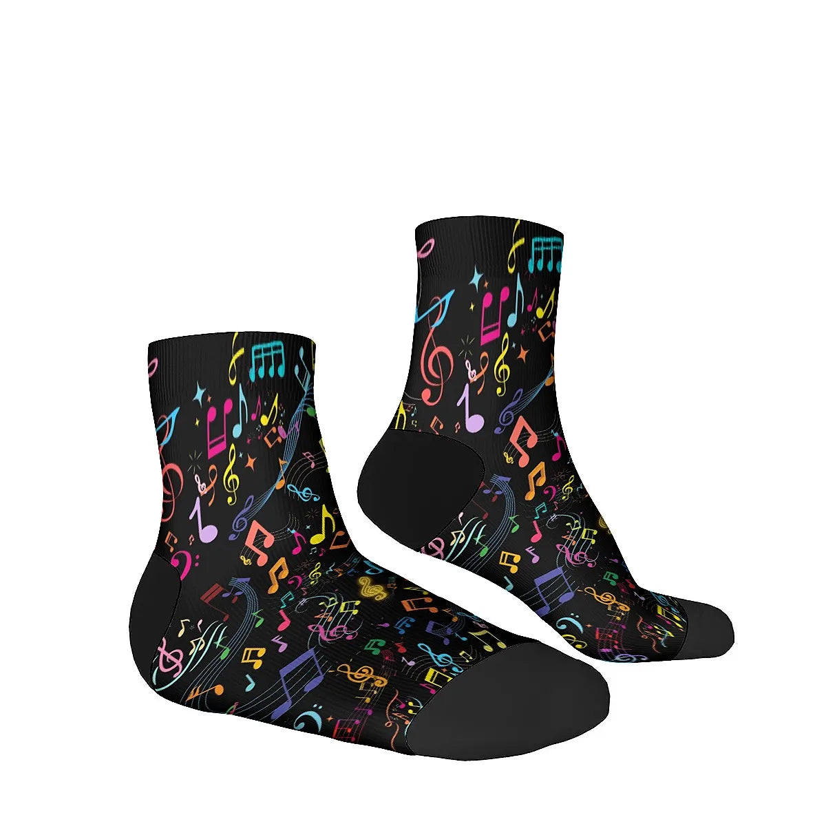 Music Notes Vintage socks Street Hip Hop Novelty Crew socks Comfortable Fashion casual socks Travel fitness party perfect gift