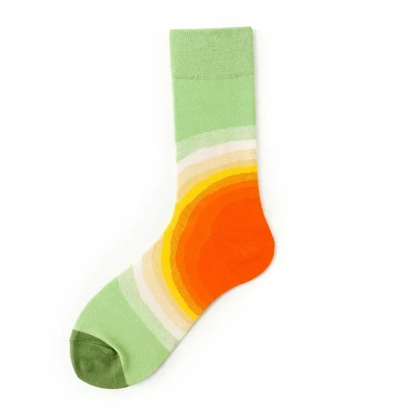 Novelty Happy Funny Men Graphic Socks Combed Cotton Omelette Frog Crazy Burger Salmon Corn Avocado Bird Fish Sock Christmas Gift