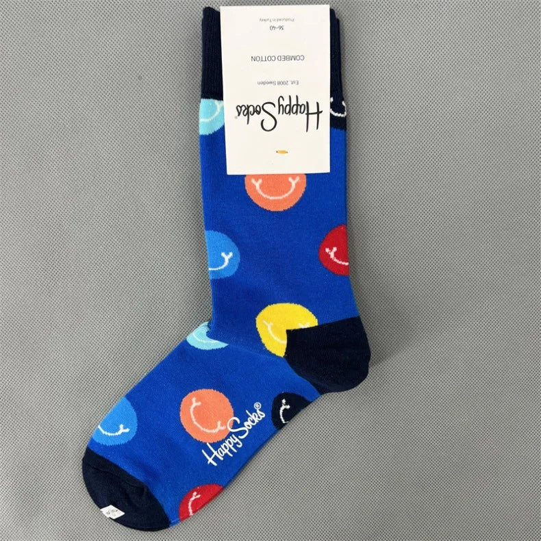 New Happy Socks All Over Cartoon Print Novelty Crew Socks 36-40
