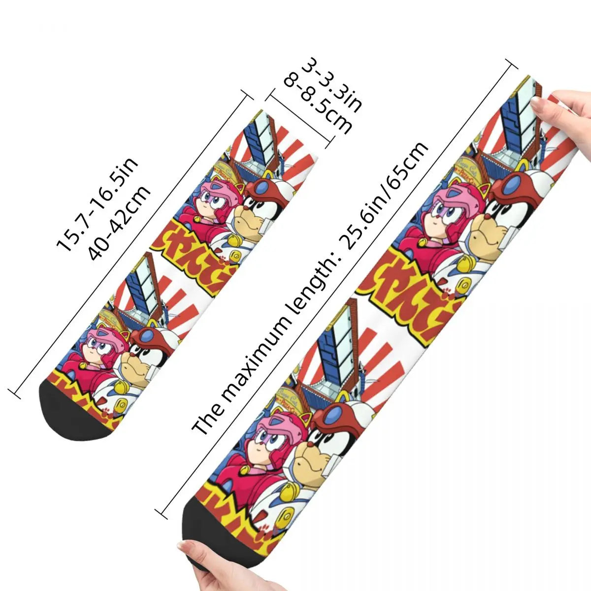 Funny Happy Men's Socks Classic Vintage Harajuku Samurai Pizza Cats TV Street Style Novelty Pattern Crew Crazy Sock Gift Printed