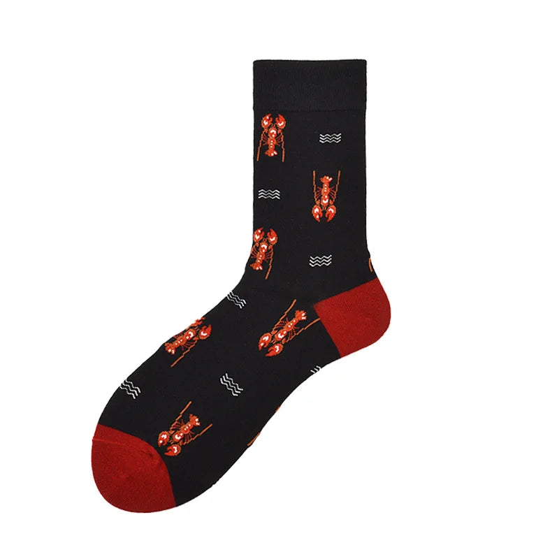 Novelty Skateboard Avocado Flamingo Cartoon Streetwear Kawaii Short Cotton Socks Happy Women Men Animal Warm Funny Cute Socks