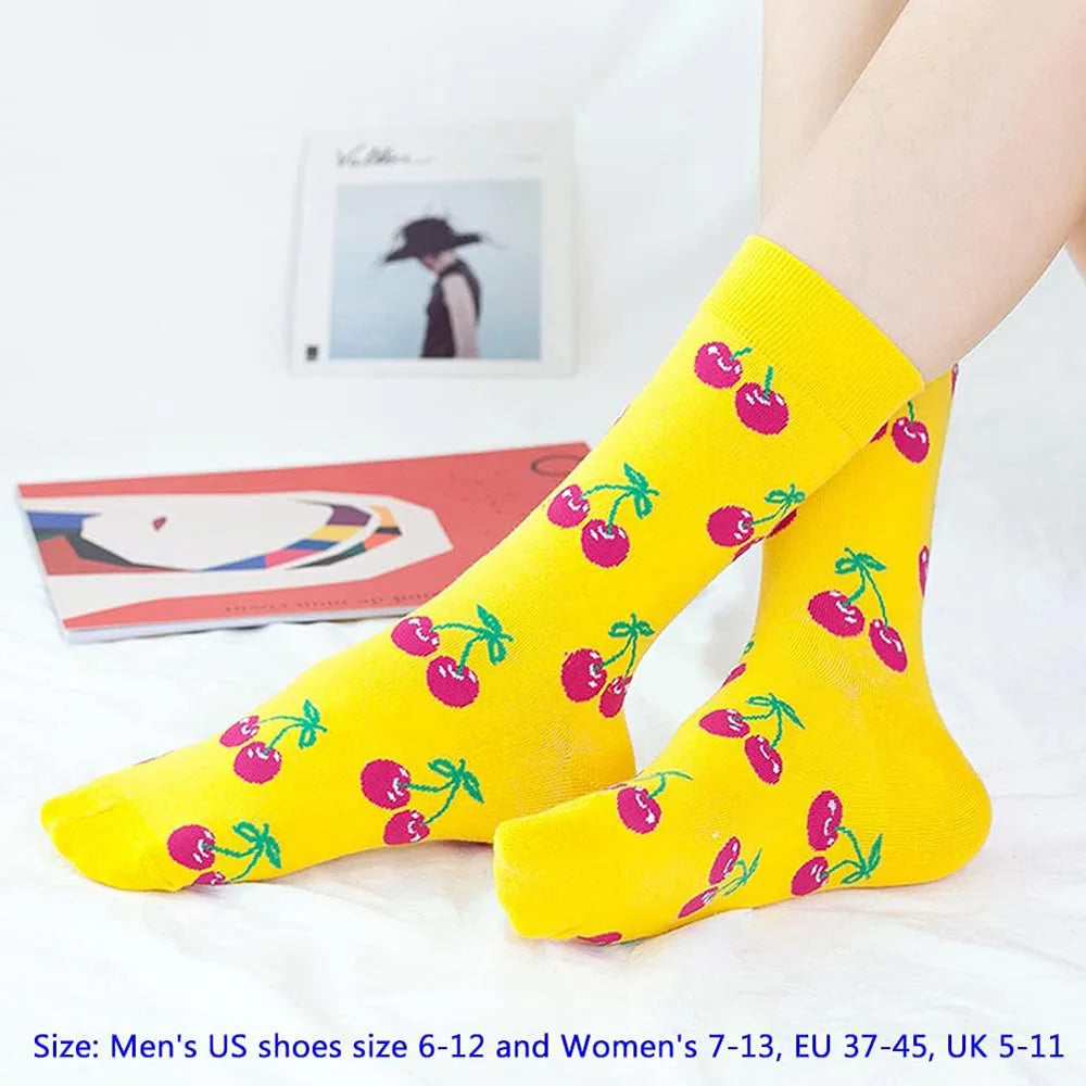 6 Pairs Unisex New Fashion Colorful Happy Casual Socks Dress Harajuku Cute Spaceman Grid Women Funny Socks