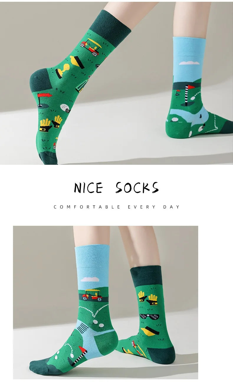 Men's Novelty Socks Men's Fun Dress Socks AB Styles Fashion Personality Cartoon Colorful Funky Fancy Crazy Funny Casual Socks