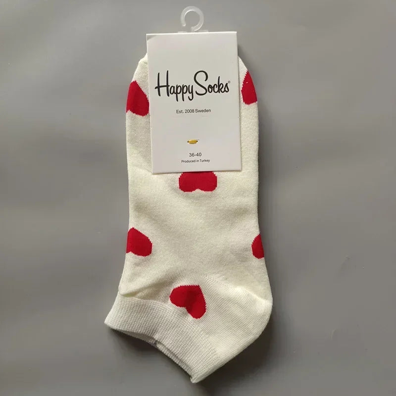 Novelty Happy Funny Mens Graphic Socks Summer Fruit Painting Dress Socks Low Cut SIZE 36-40