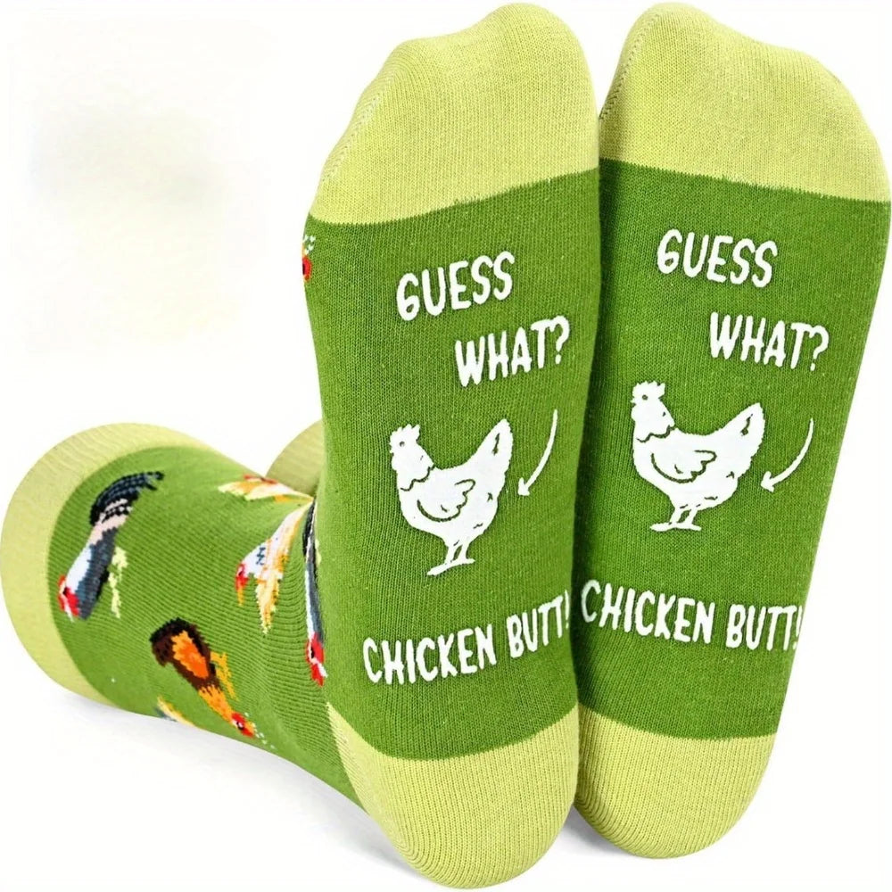 1 pair Funny Animal Socks for Men - Novelty Socks Crazy Socks Chicken Socks Gifts