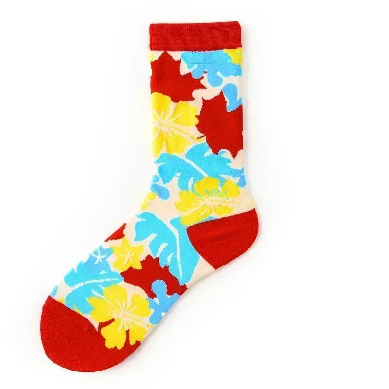 Novelty Happy Funny Men Graphic Socks Combed Cotton Omelette Frog Crazy Burger Salmon Corn Avocado Bird Fish Sock Christmas Gift
