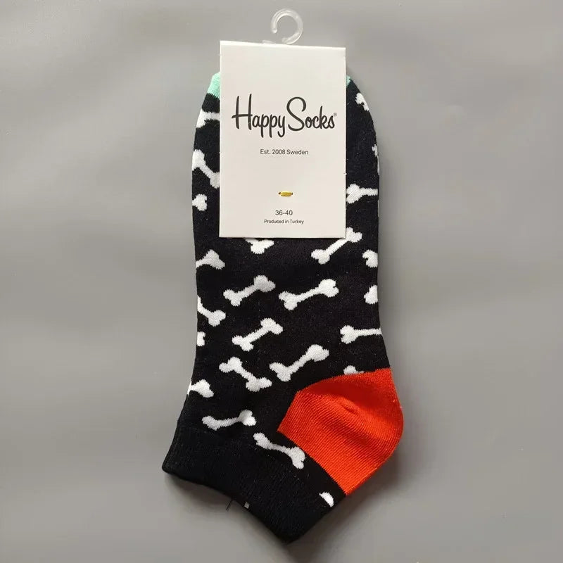 Novelty Happy Funny Mens Graphic Socks Summer Fruit Painting Dress Socks Low Cut SIZE 36-40