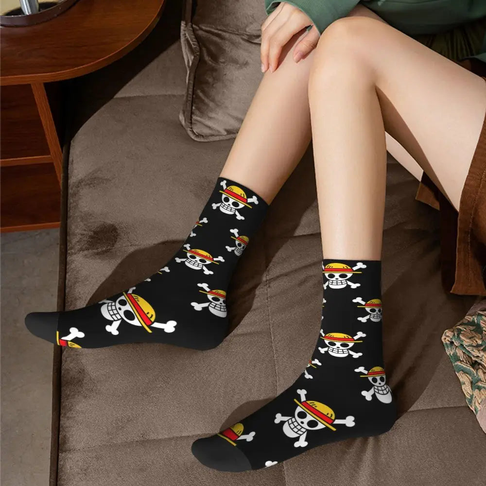 Ones P-Piece Logo P Socks Novelty Stockings Women Men Warm Soft Running Socks Autumn Graphic Anti Skid Socks