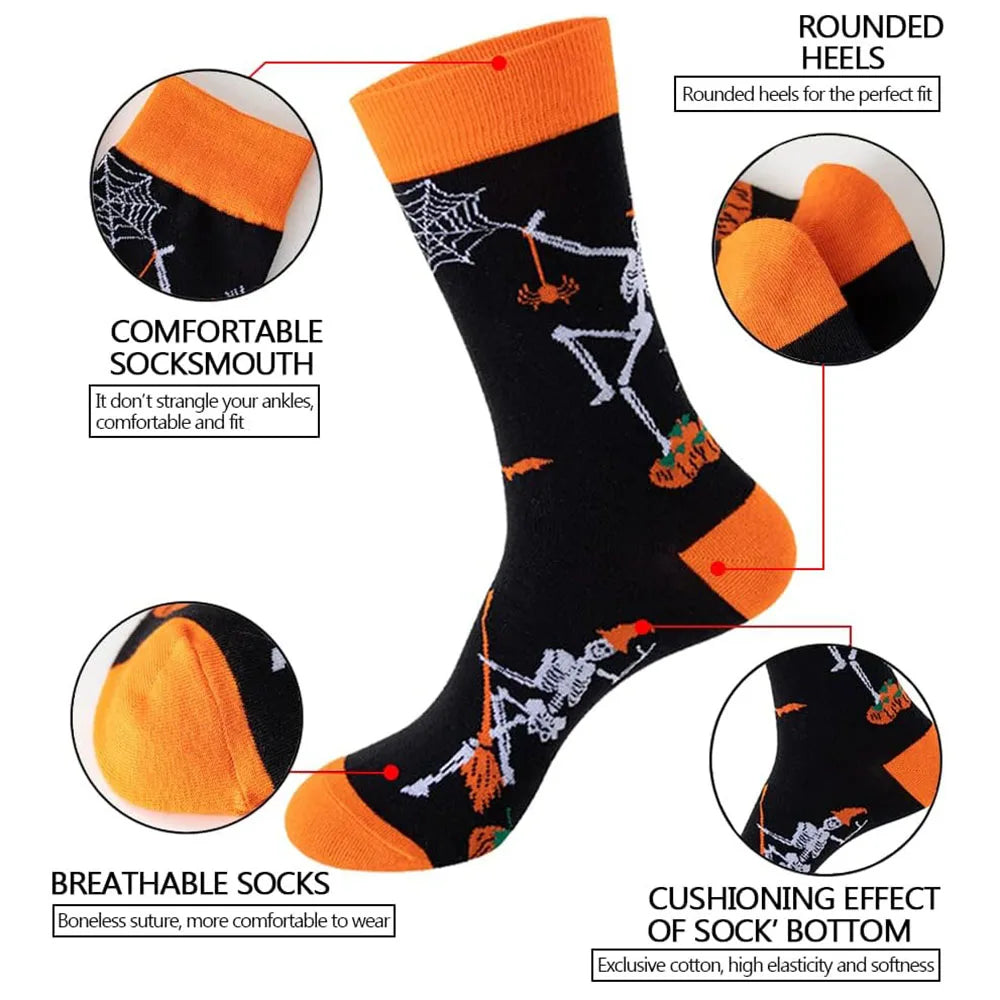6 Pairs Unisex New Fashion Colorful Happy Casual Socks Dress Harajuku Cute Spaceman Grid Women Funny Socks