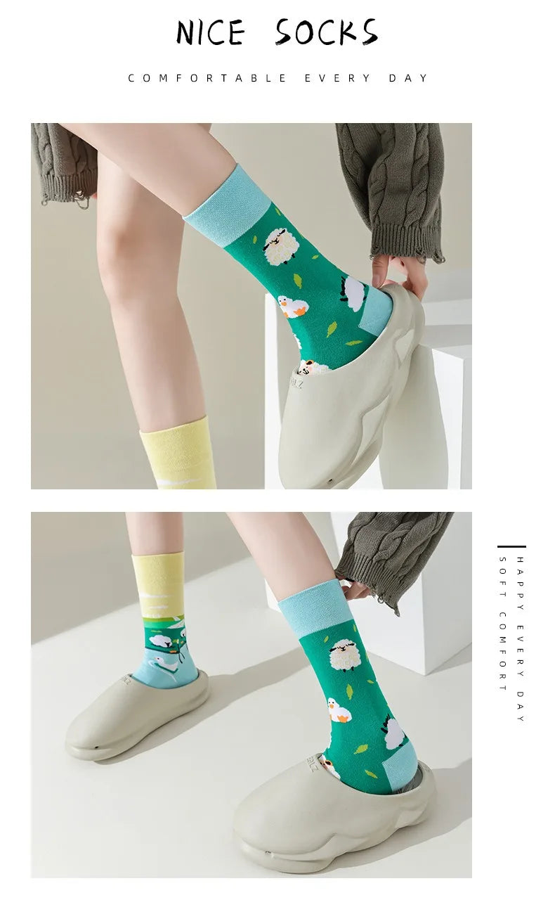Men's Novelty Socks Men's Fun Dress Socks AB Styles Fashion Personality Cartoon Colorful Funky Fancy Crazy Funny Casual Socks
